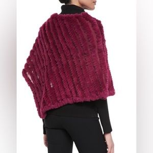 NWOT La Fiorentina Rabbit Fur Poncho